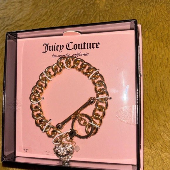 Juicy Couture Link chain Heart charm bracelet New - Picture 7 of 8